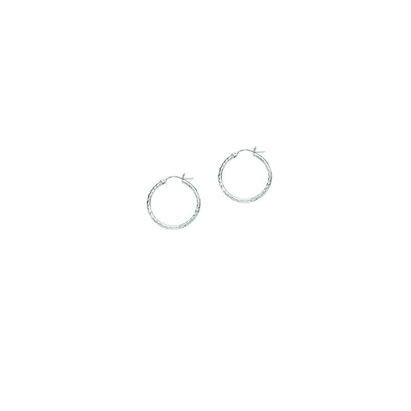 14K White Gold Ladies Hoop Earrings WLT2 65618 1
