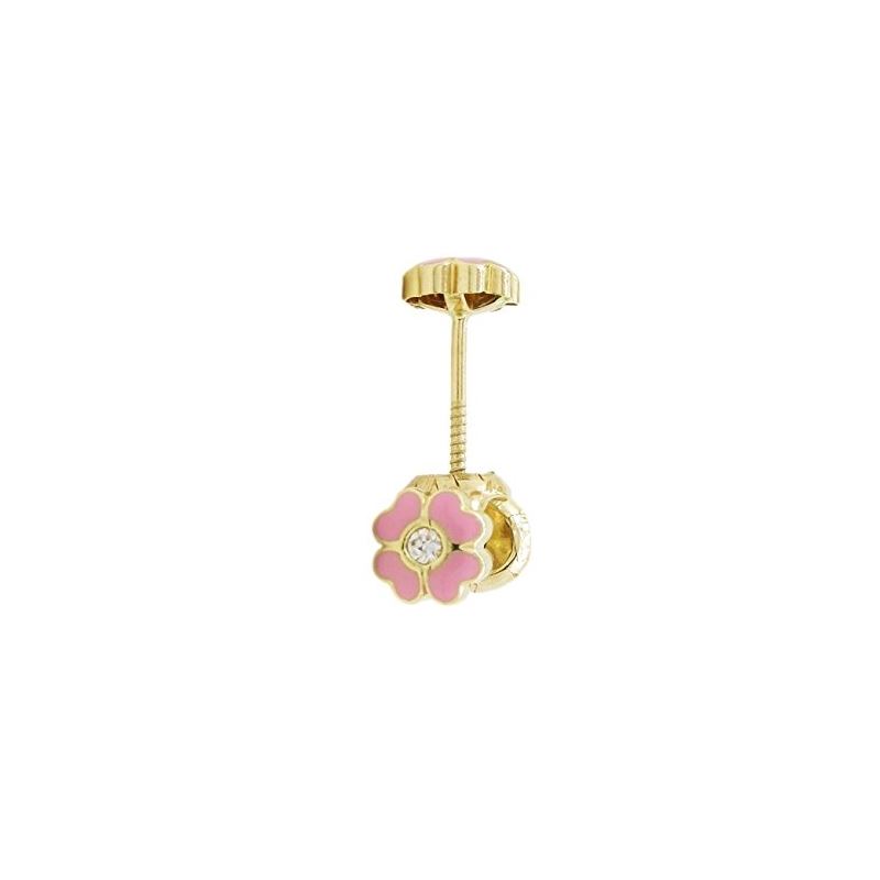 14K Yellow gold Flower cz stud earrings  67944 1
