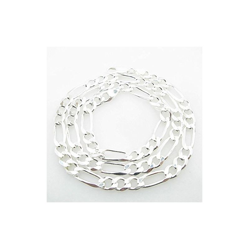 Silver Figaro link chain Necklace BDC80 79674 1