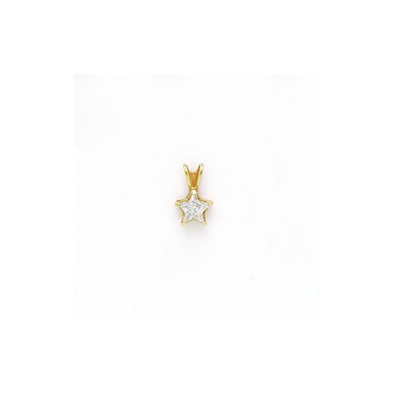 14K Gold Solitaire Pendant CZ P37 87553 1