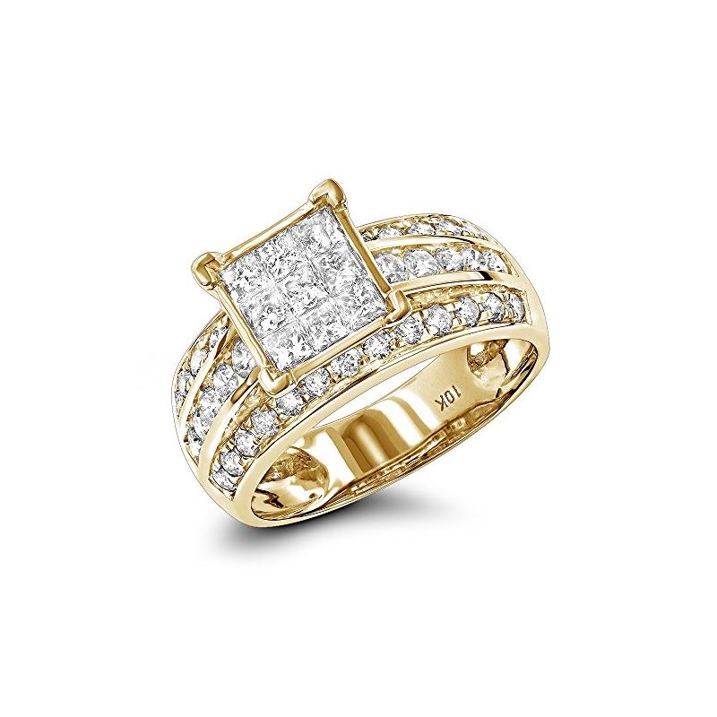 10K Affordable Round Princess Cut 1.5 Ctw Diamond