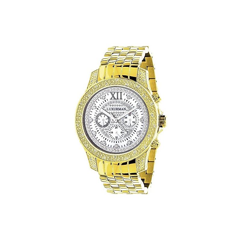 Mens Diamond Watches: Raptor Yellow Gold Plated Wa