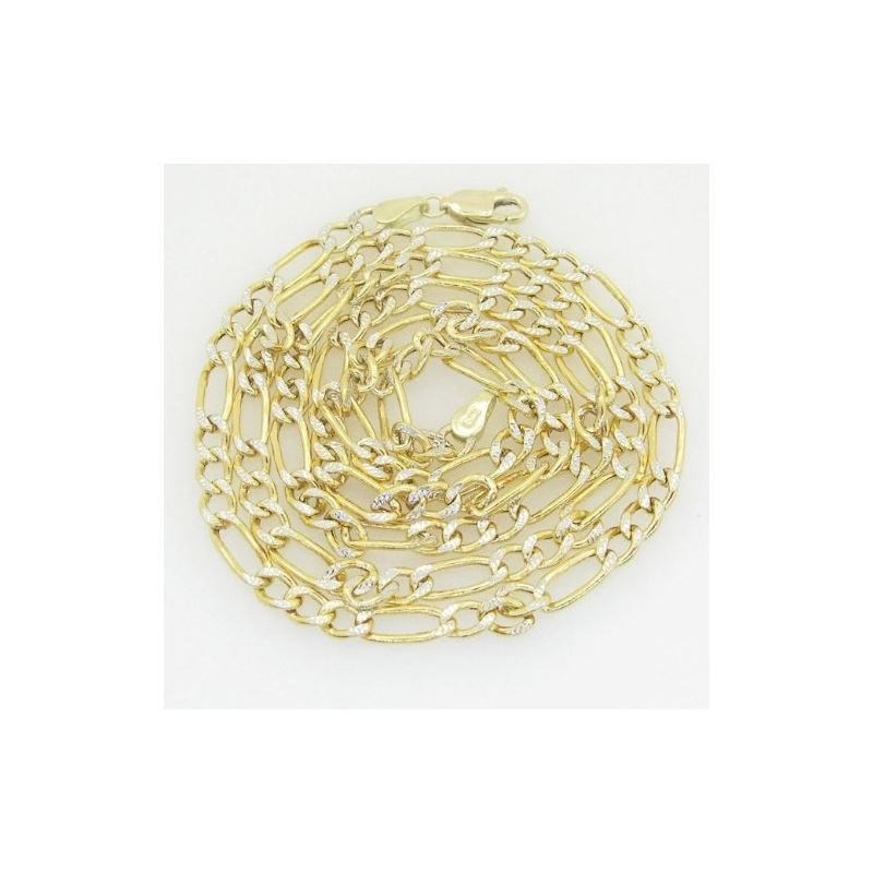 10K Yellow Gold diamond cut figaro chain 60457 1