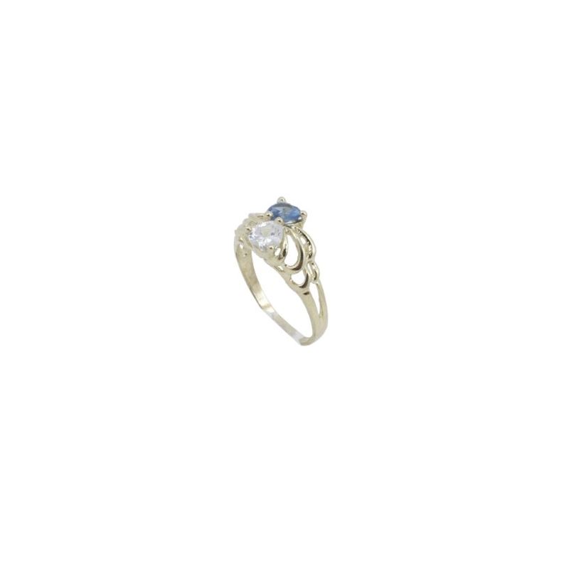 10k Yellow Gold Syntetic blue gemstone r 62162 1