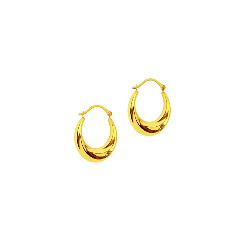 10K Yellow Gold Ladies Hoop Earrings ZER 61396 1