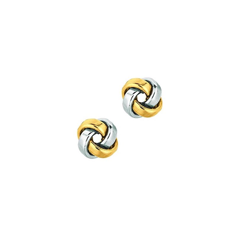 14K Yellow White Gold Ladies Post Earrin 70851 1