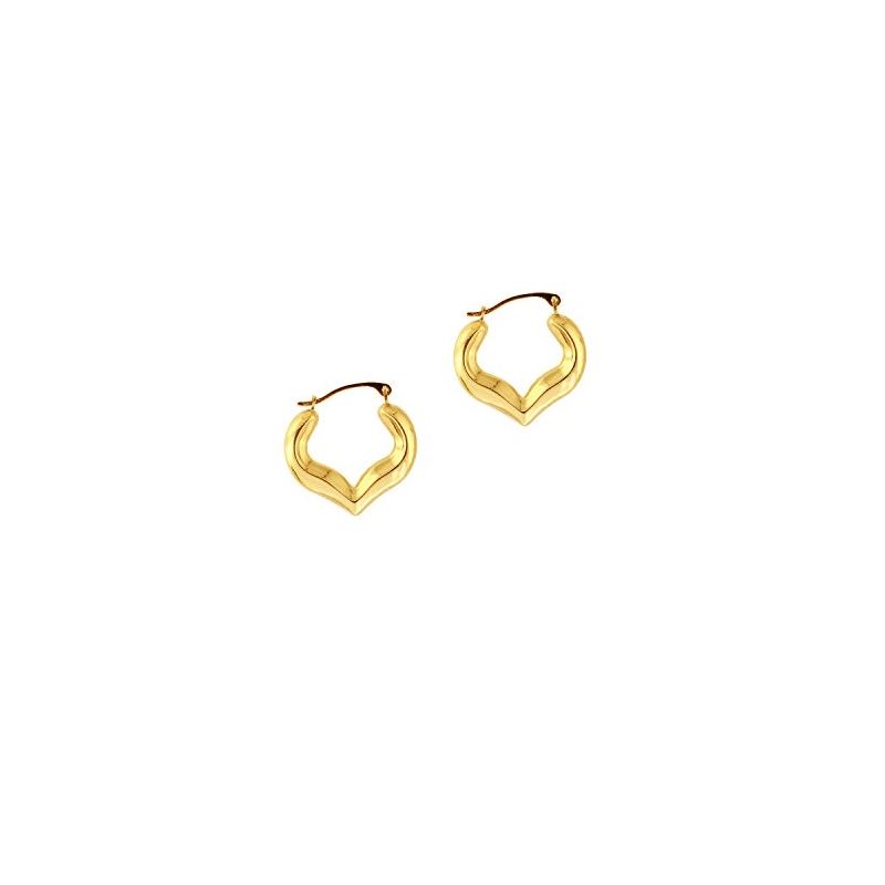 10K Yellow Gold Ladies Hoop Earrings 100 61366 1
