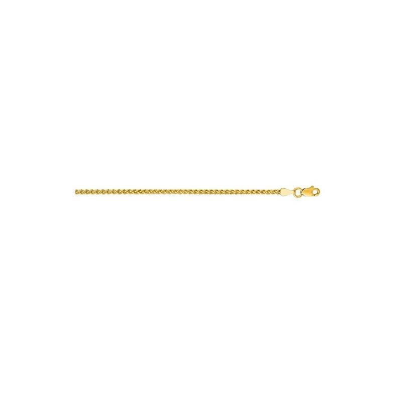 "14K Yellow Gold Round Wheat Chain 7"" inc 69951 1