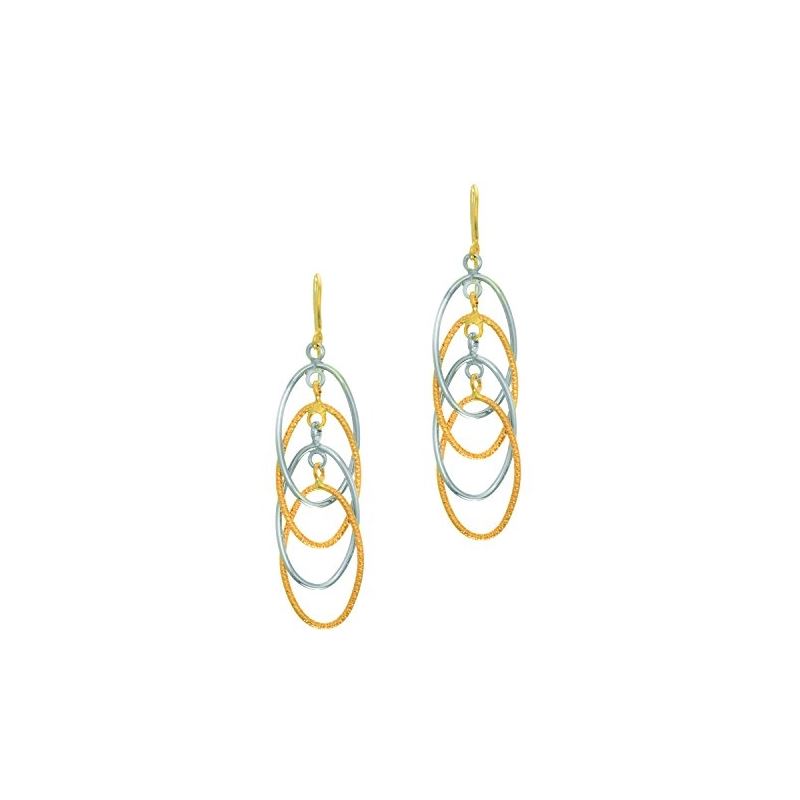 14K Yellow White Gold Ladies Drop Earrin 70807 1