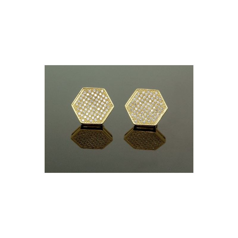 .925 Sterling Silver Yellow Hexagon Whit 58846 1