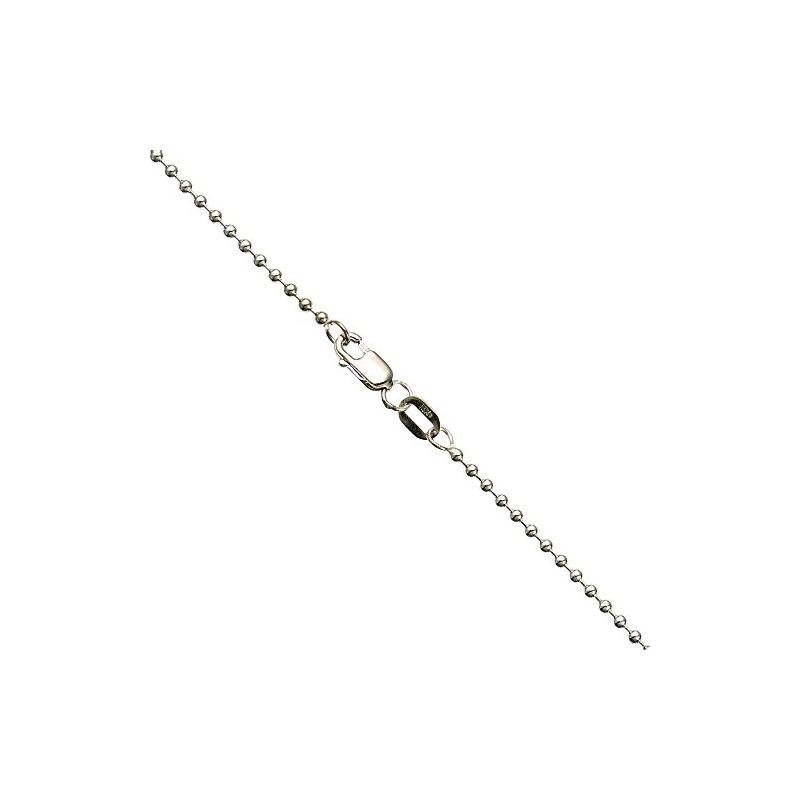 14K WHITE Gold SOLID BALL Chain - 24 Inc 65851 1