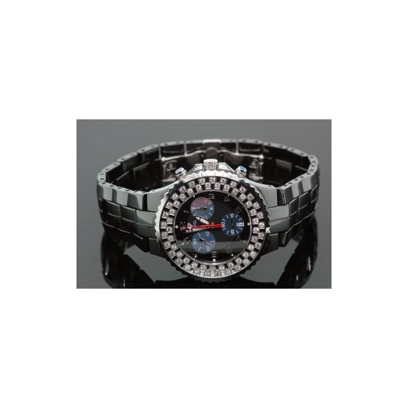 Unisex Black Ceramic Diamond Watch