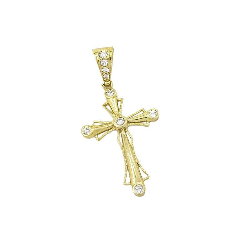 Mens 10k Yellow gold White gemstone jesu 78120 1