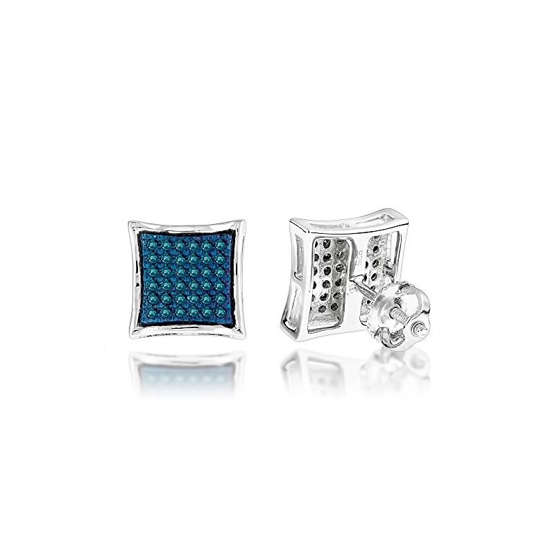 Blue Diamond Stud Earrings Silver (0.3 C 72919 1