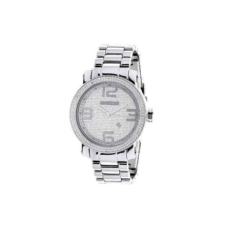 LUXURMAN Mens Diamond Watch 0.12 Ct