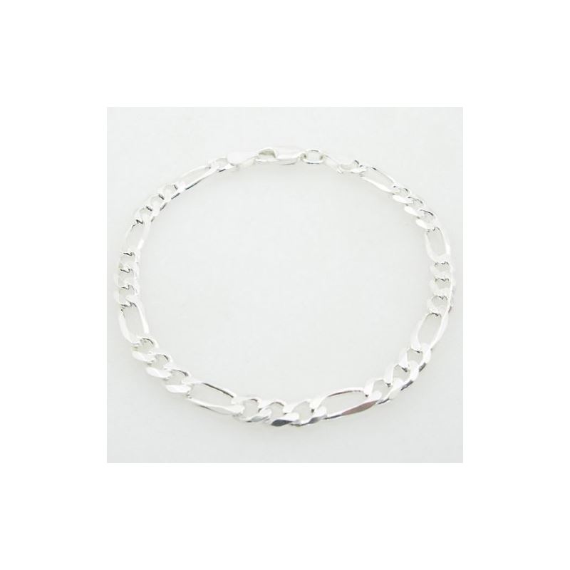Mens 925 Sterling Silver figaro bracelet 78439 1