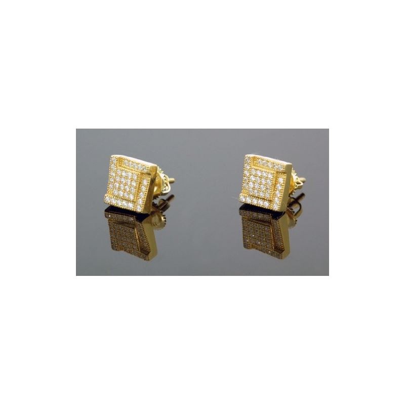 .925 Sterling Silver Yellow Square White 58899 1