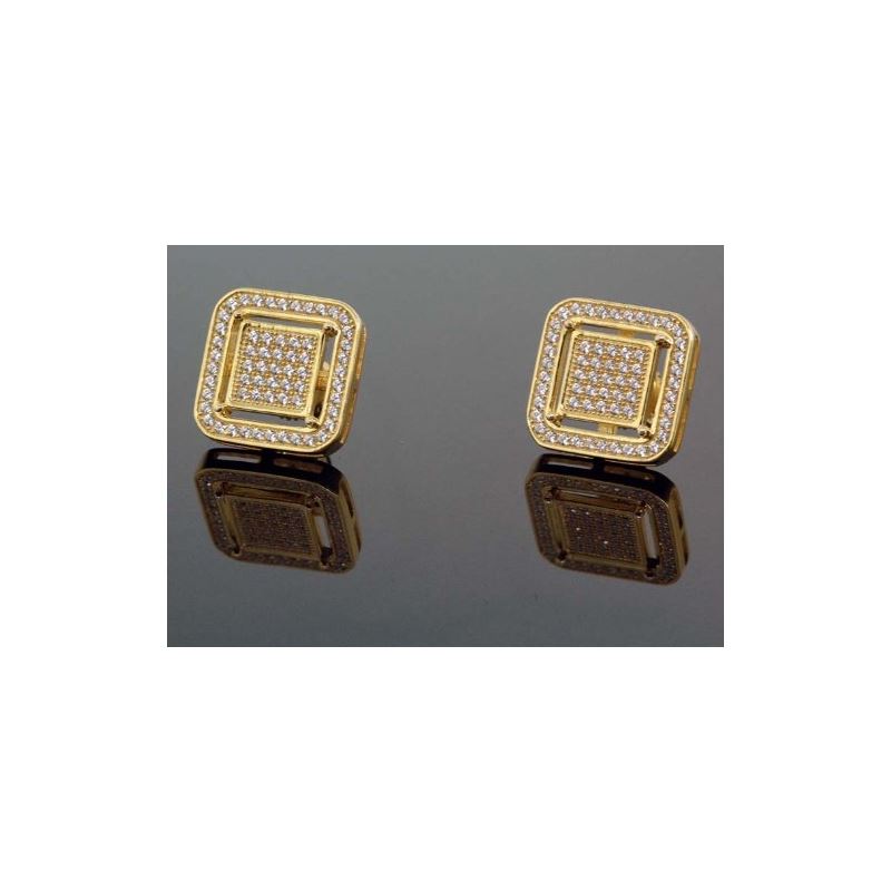 .925 Sterling Silver Yellow Square White 58896 1