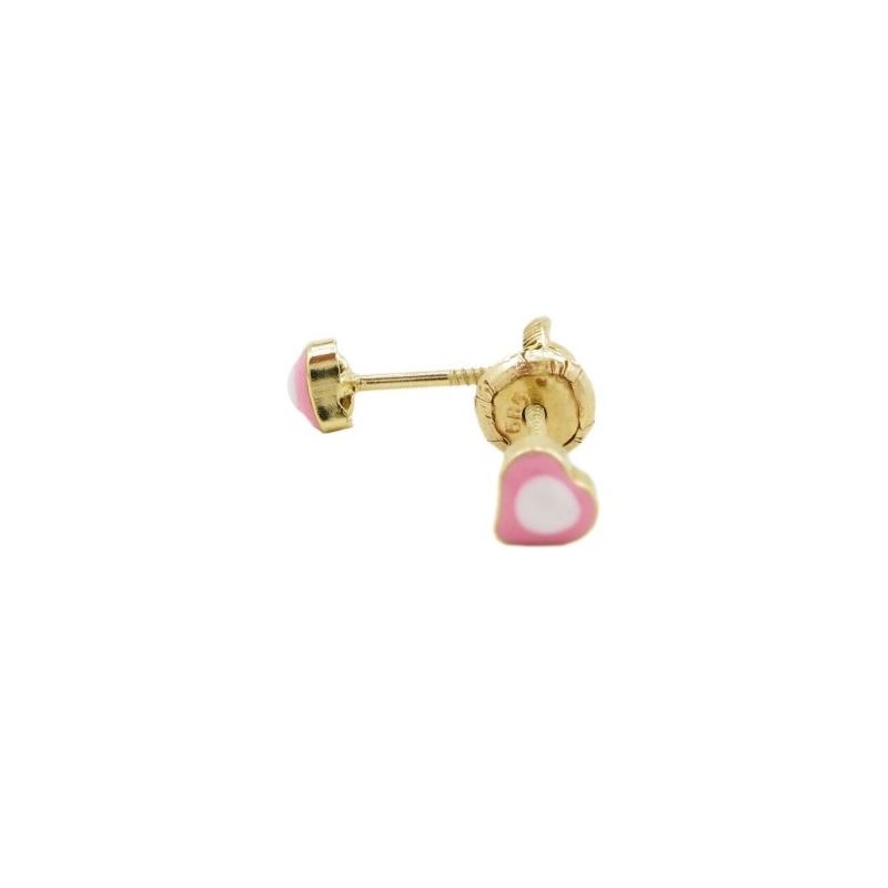 14K Yellow gold Simple heart stud earrin 70004 1