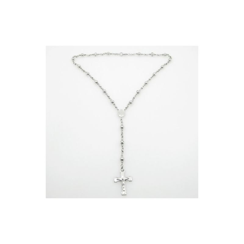 Stainless Steel Rosary Necklace with Cro 80202 1