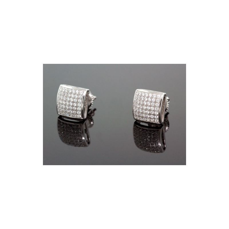 .925 Sterling Silver White Square White  58755 1