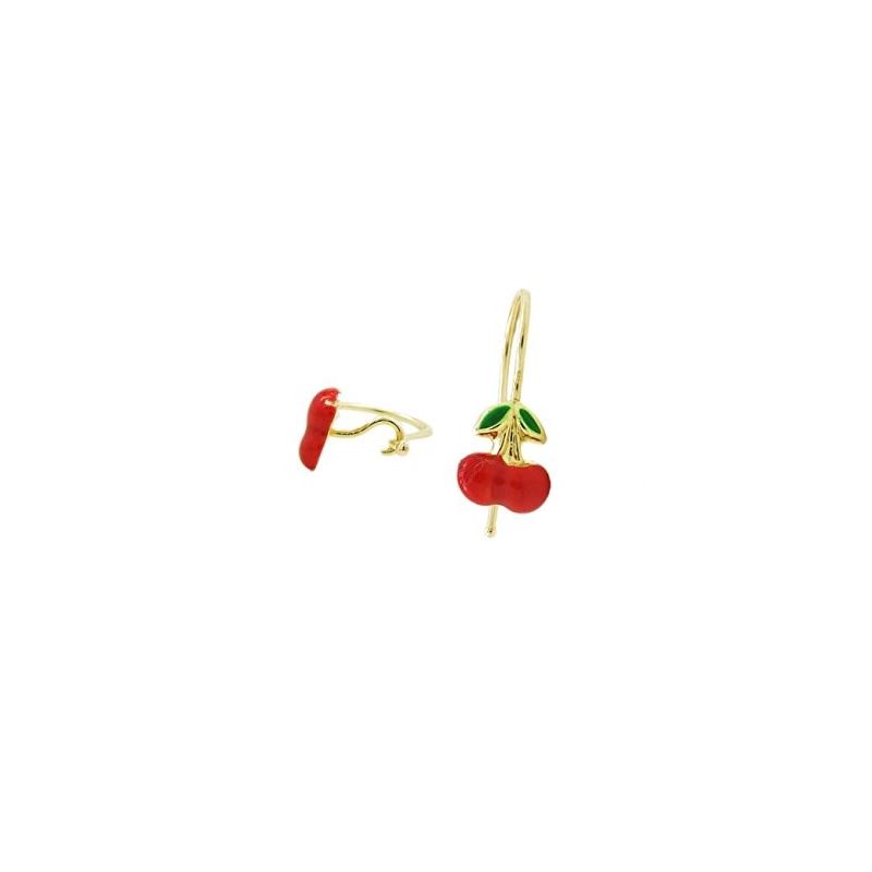 14K Yellow gold Cherry hoop earrings for 67363 1