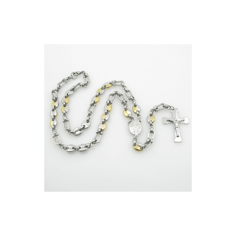 Stainless Steel Rosary Necklace with Cro 80175 1