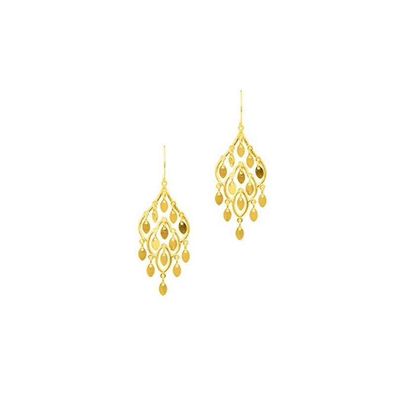 10K Yellow Gold Ladies Drop Earrings ZER 61358 1