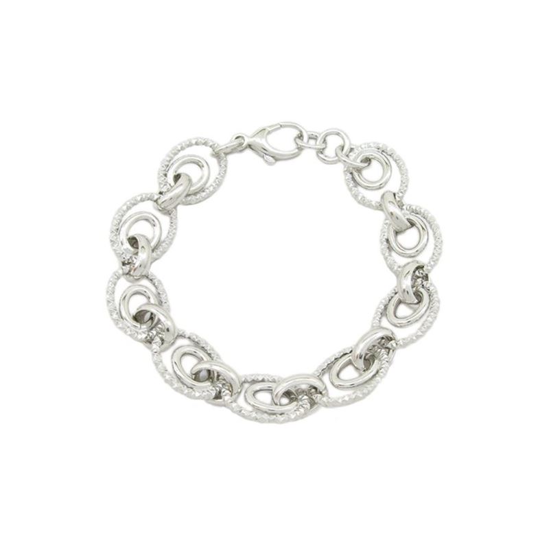 Womens Sterling silver Multi round link  84488 1