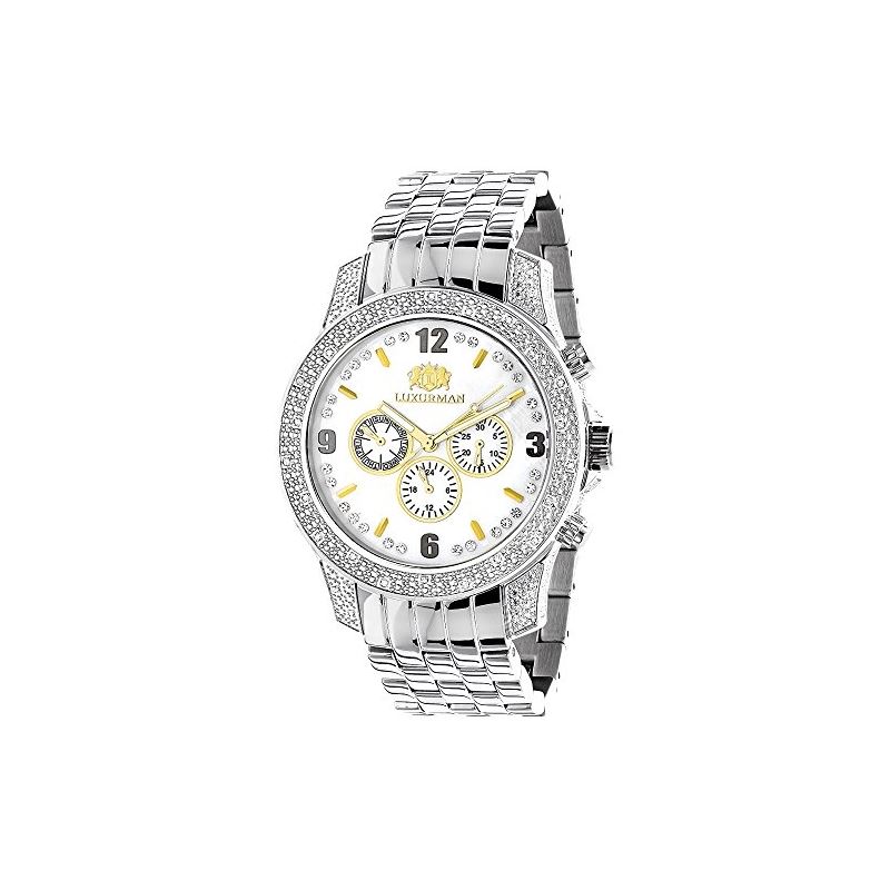 Luxurman Mens Genuine Diamond Watch 0.50 90555 1