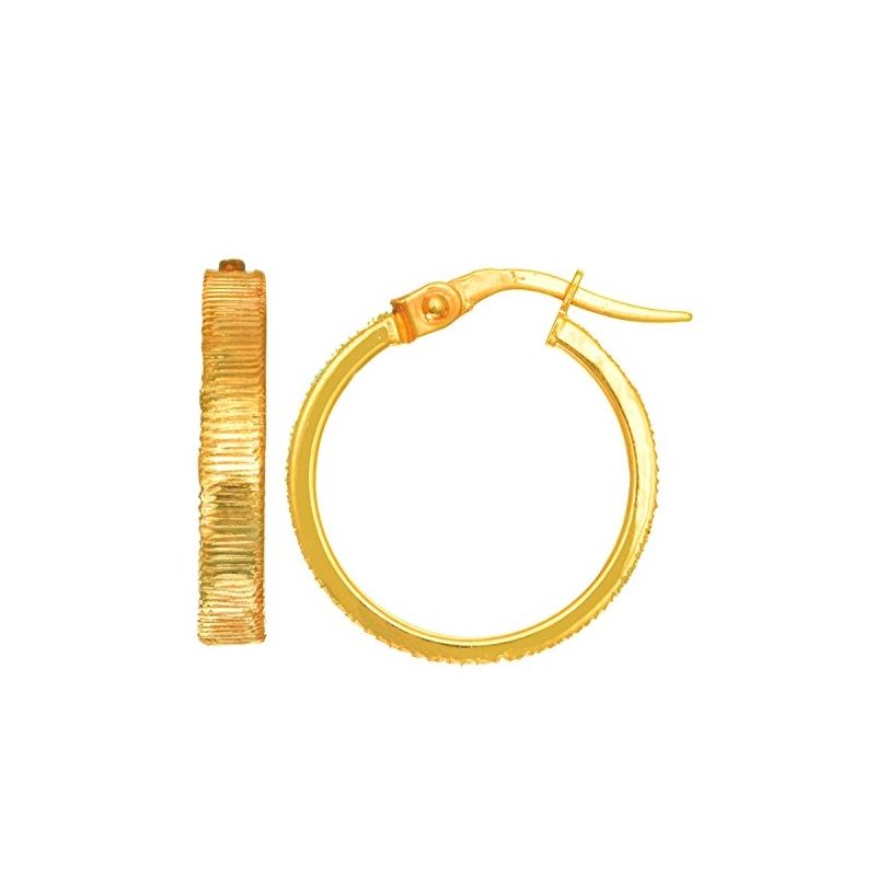 14K Yellow Gold Ladies Hoop Earrings ER3 69163 1