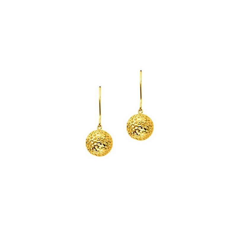 14K Yellow Gold Ladies Drop Earrings ER9 69115 1