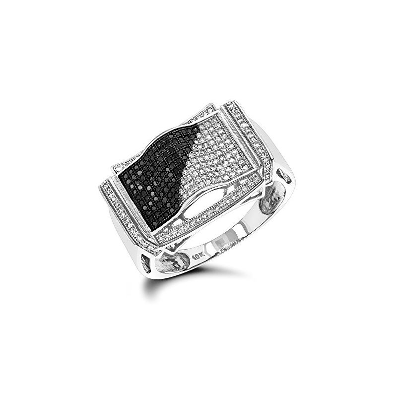 10K Gold Black and White Mens Diamond Ri 86138 1