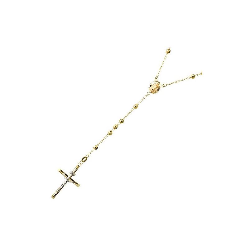 10K YELLOW Gold HOLLOW ROSARY Chain - 28 61289 1