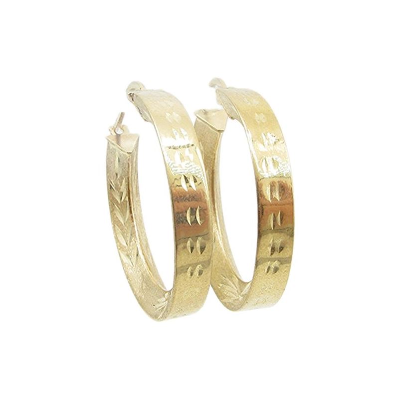 10k Yellow Gold earrings Flat hoop AGBE5 60696 1