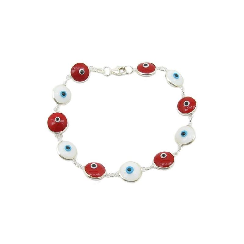 Womens Sterling silver White and red evi 84609 1