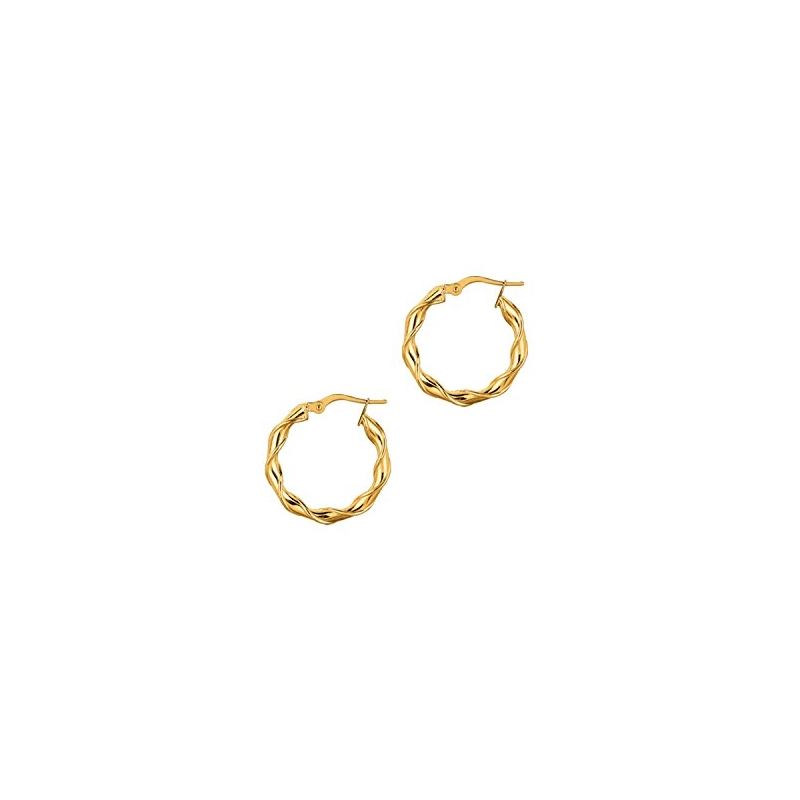 14K Yellow Gold Ladies Hoop Earrings ER1 69141 1