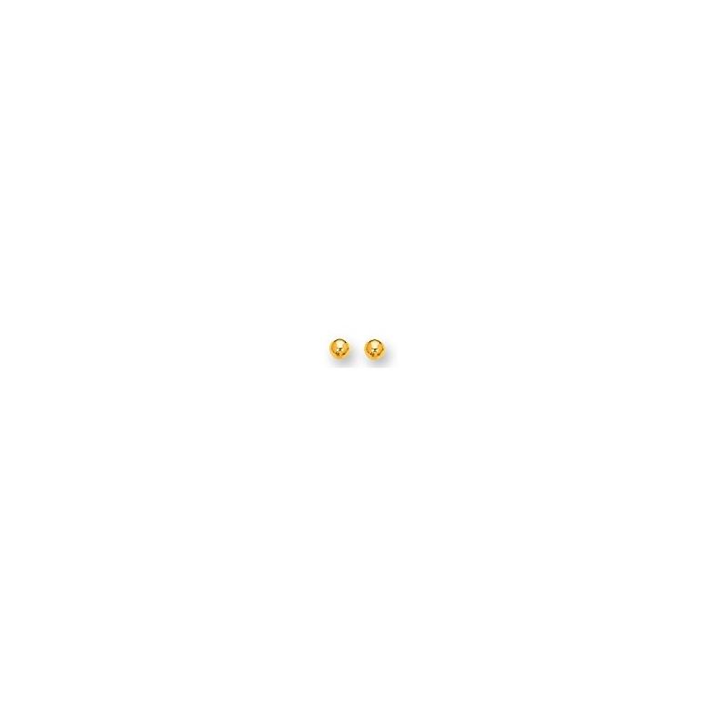 14K Yellow Gold Ladies Ball Stud Earring 69076 1