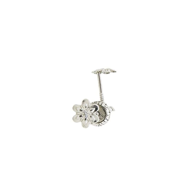 14K White gold Fancy flower cz stud earr 65173 1