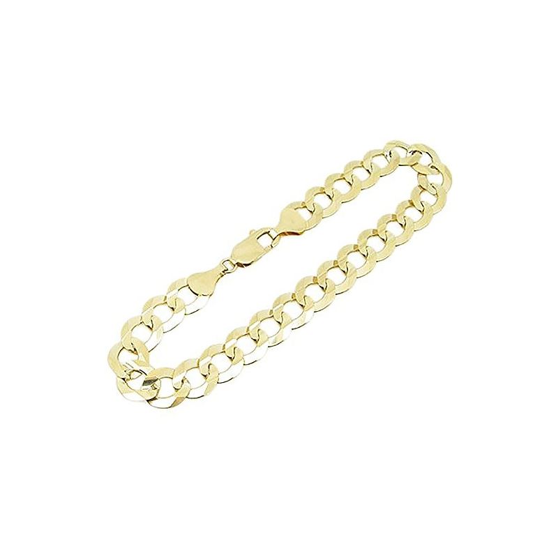 14K Real Solid Yellow Gold Curb Link Cha 64479 1