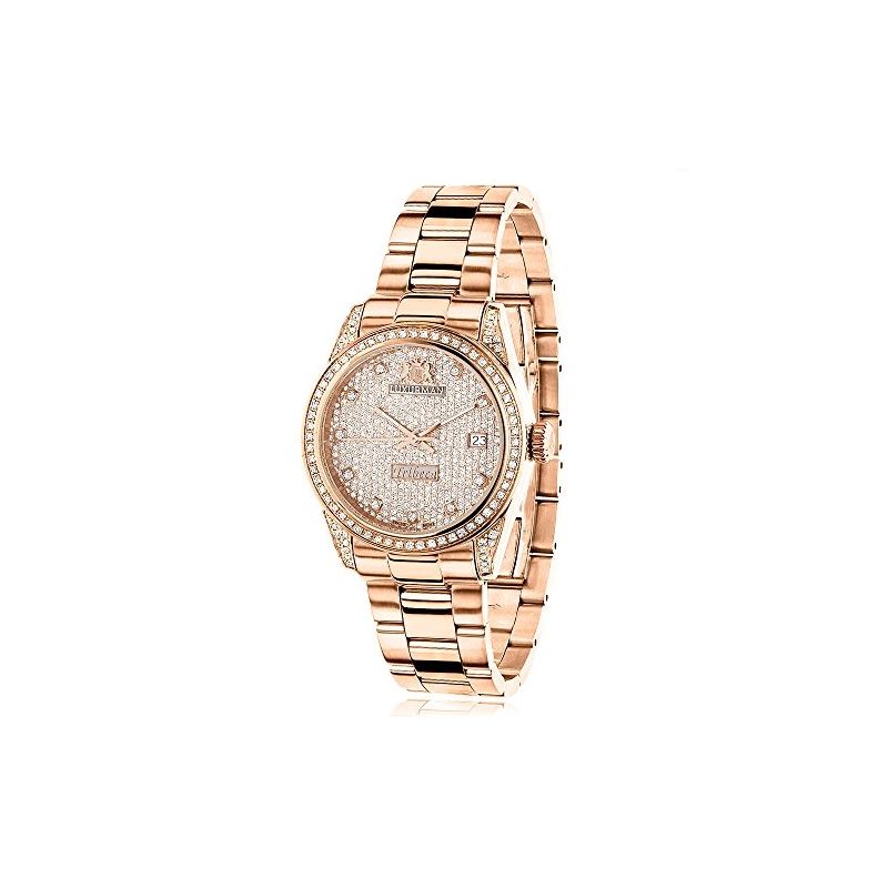 Rose Gold Plated Real Diamond Watch For Women 1.5C