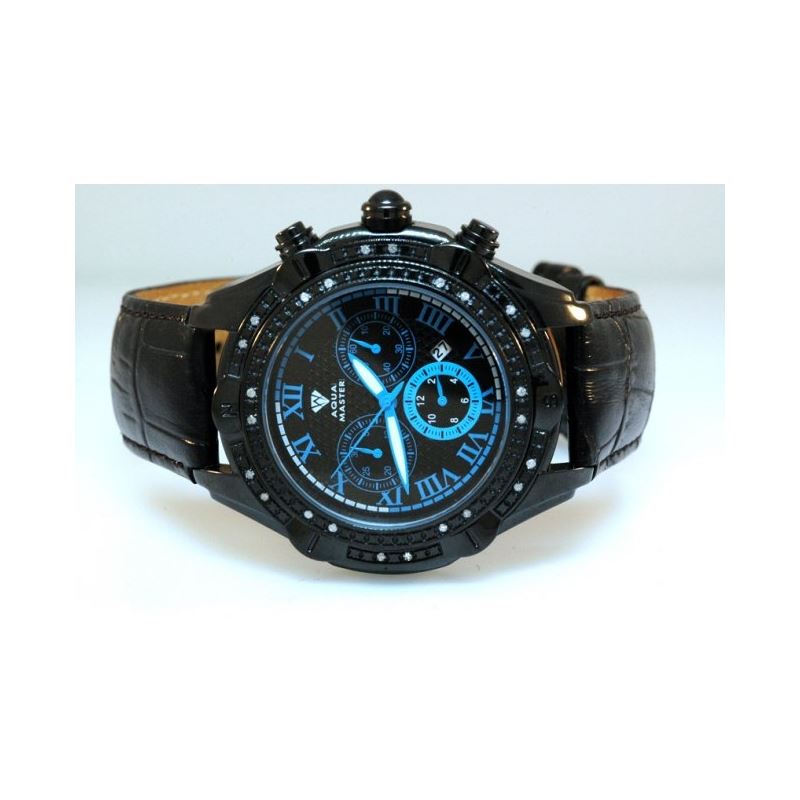 Aqua Master Mens Diamond Black PVD case  54583 1