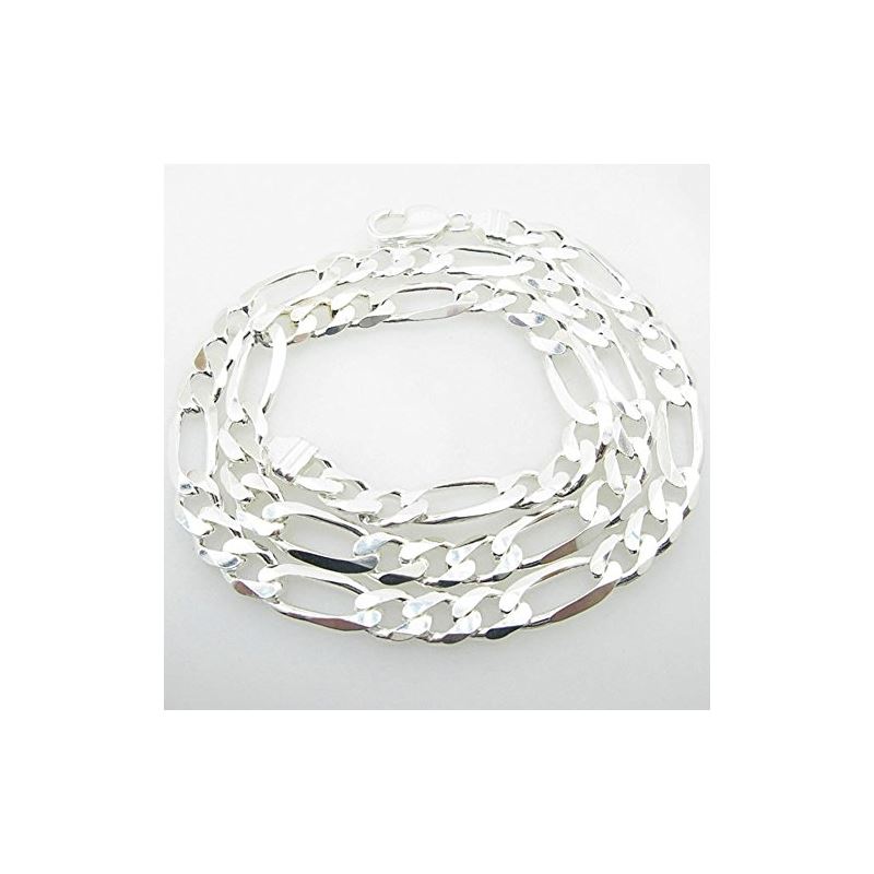 Silver Figaro link chain Necklace BDC78 79660 1