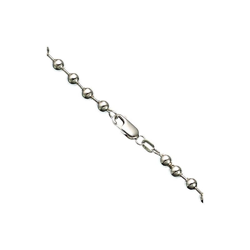 14K WHITE Gold SOLID BALL Chain - 32 Inc 65863 1