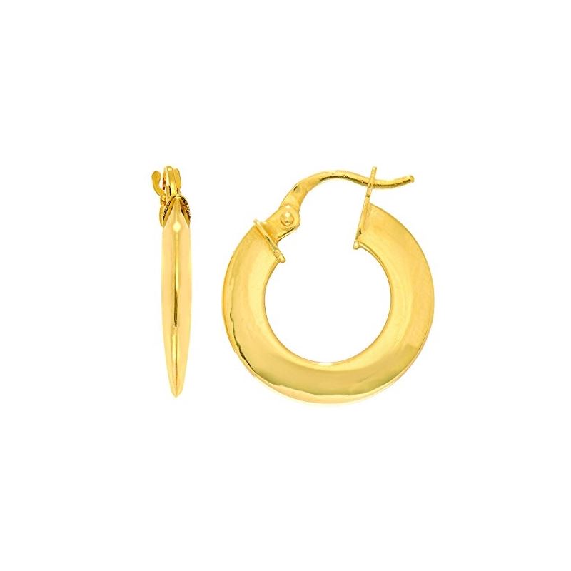 14K Yellow Gold Ladies Hoop Earrings ER2 69152 1