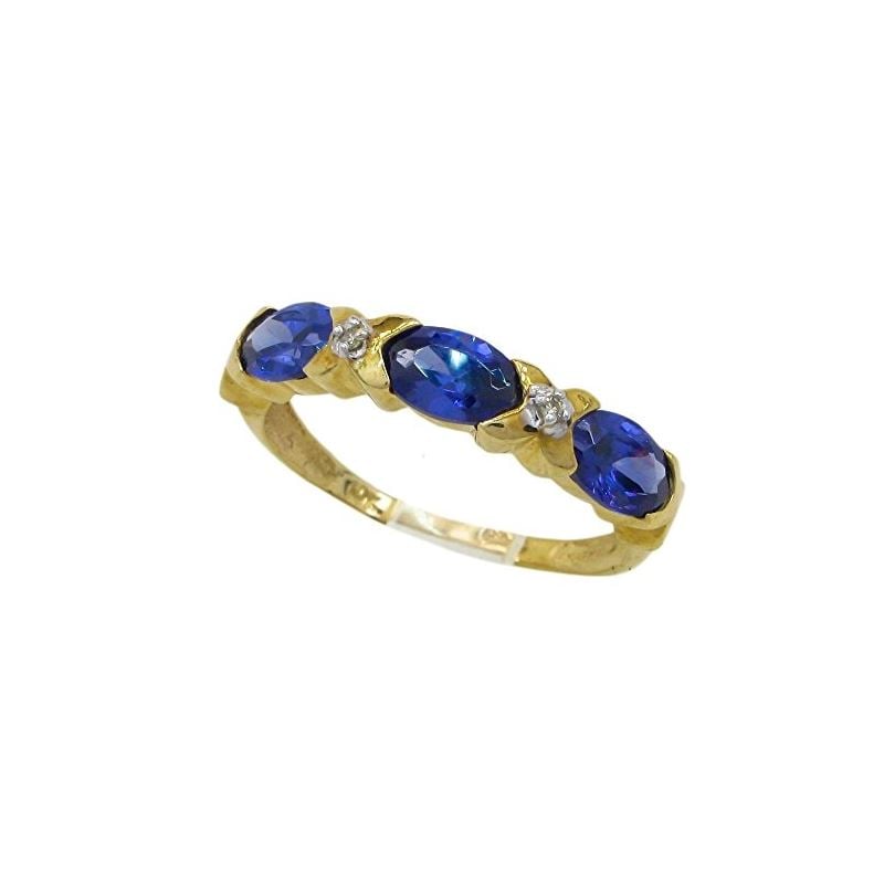 10K Yellow Gold womens gemstone ring ASV 63075 1