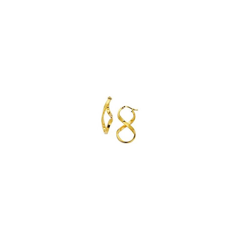 14K Yellow Gold Ladies Hoop Earrings ER3 69165 1
