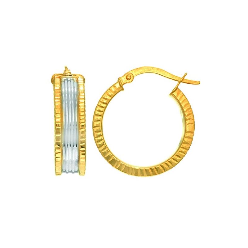 14K Yellow White Gold Ladies 0 Earrings  70801 1