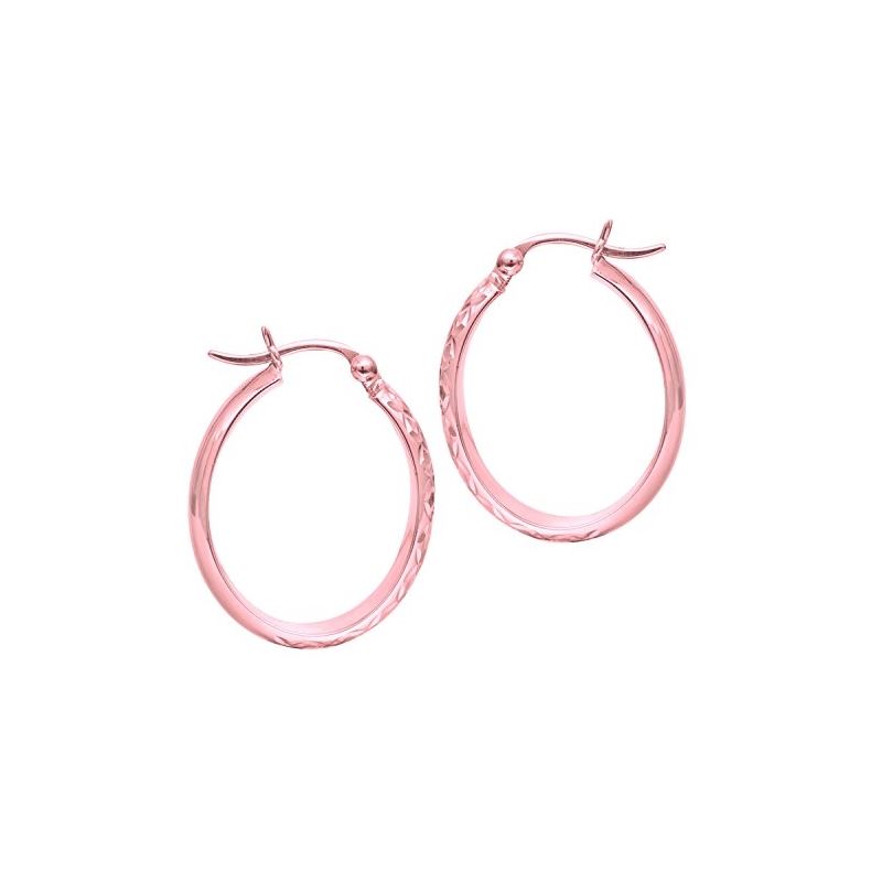 10K Pink Gold Ladies Hoop Earrings 3006P 59713 1