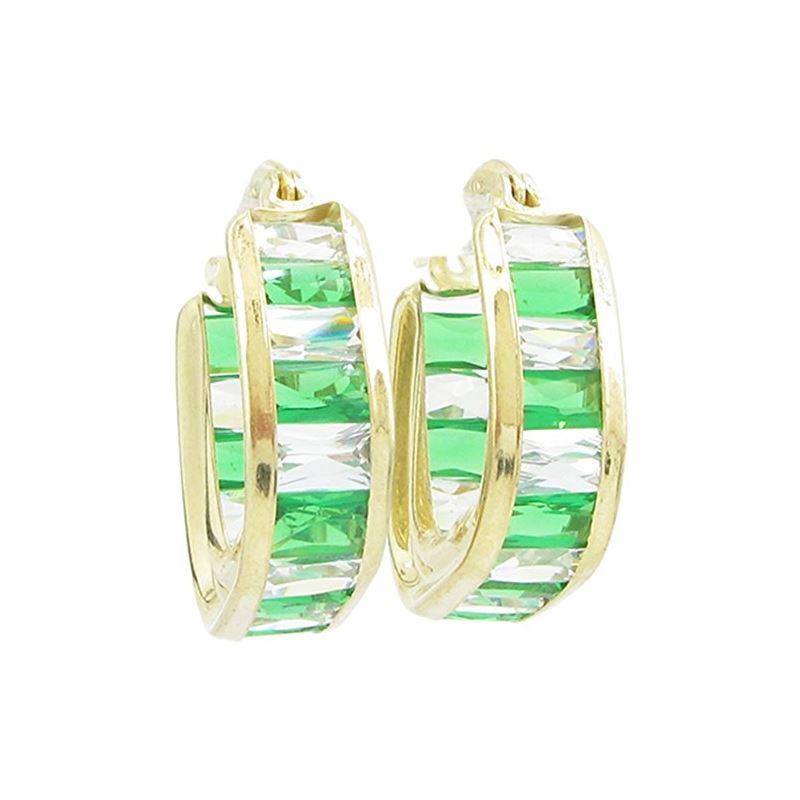 Womens 10k Yellow gold Green white cz ho 83588 1